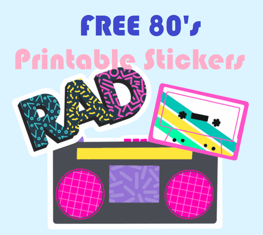 printable 80's stickers