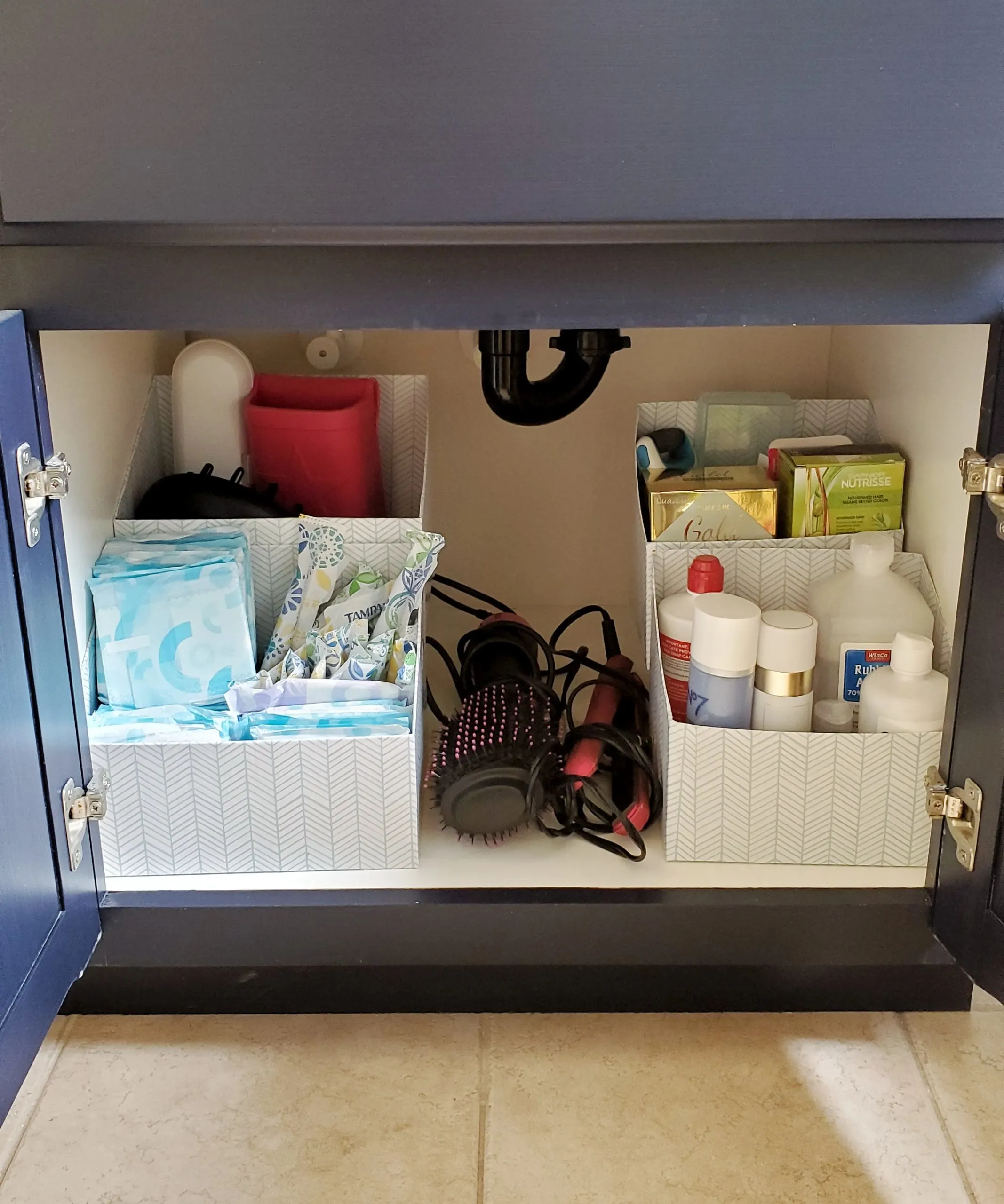 Bathroom Drawer Organizer with Duck Brand Liner - Crafting in the Rain