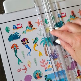 cut stickers with paper trimmer