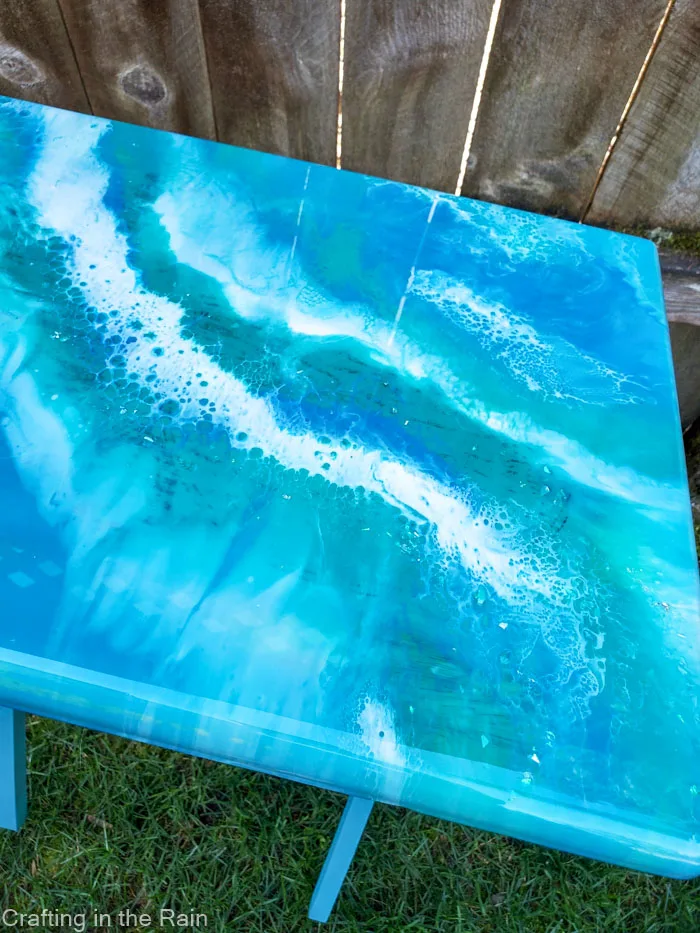 Resin Pour Table Top - Crafting in the Rain