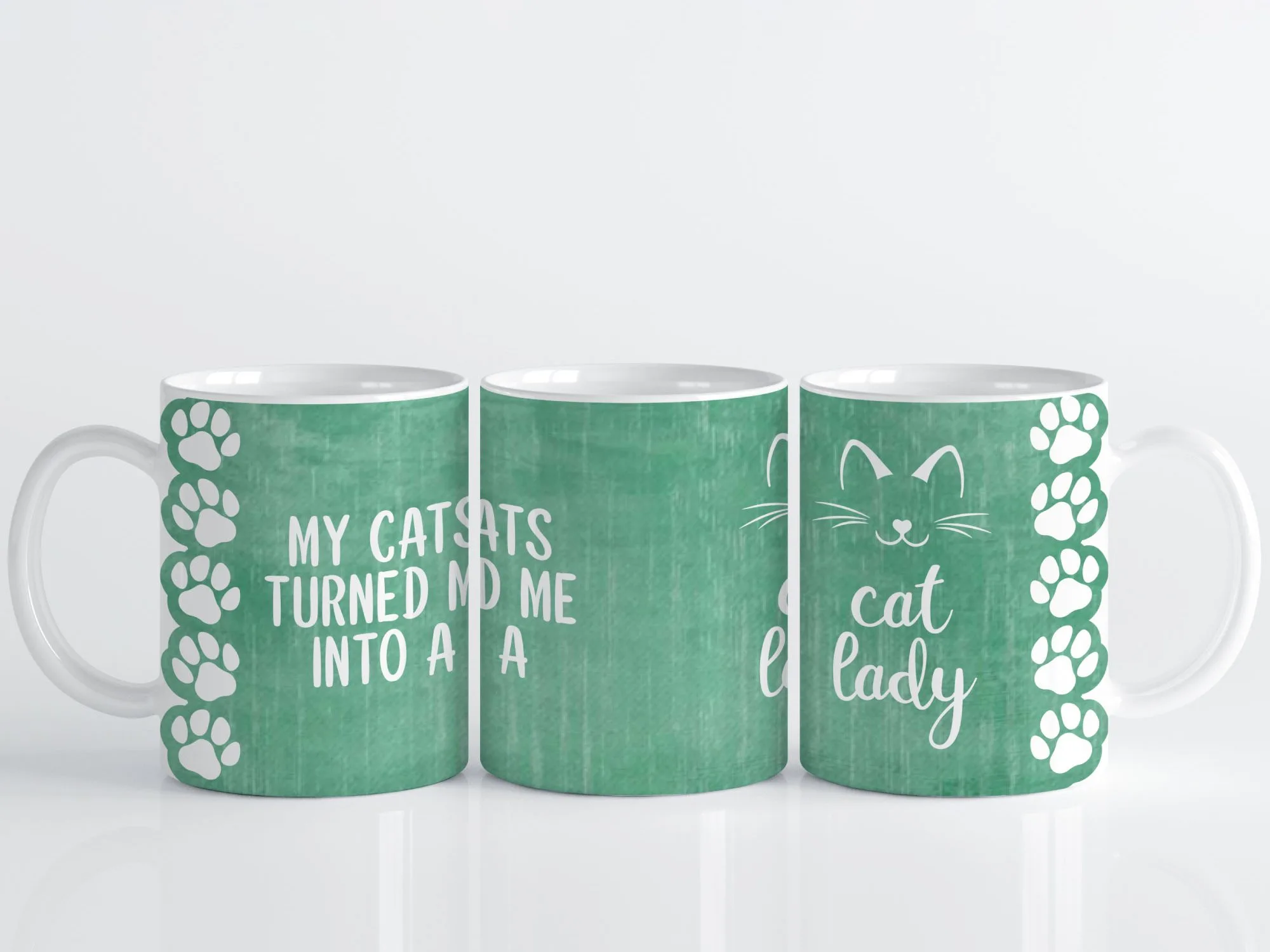 cat lady mug svg