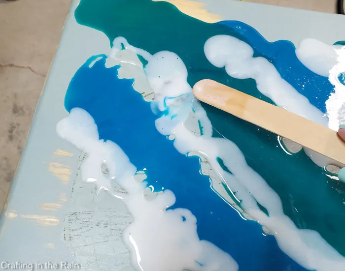 ocean resin on table