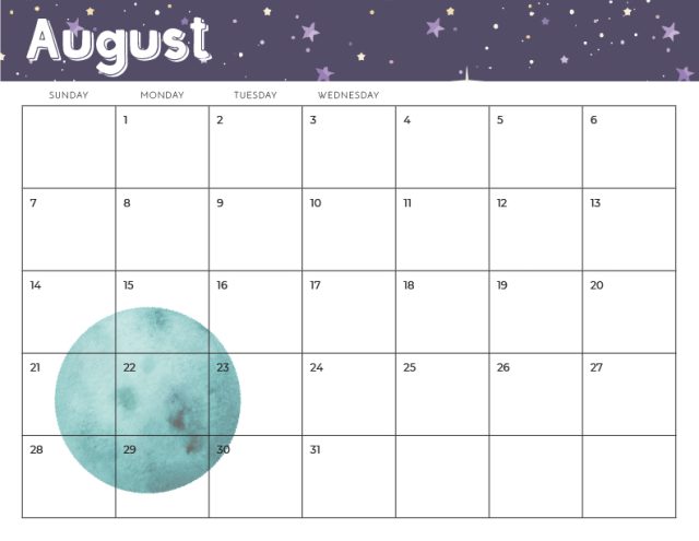 Printable Space Calendar - Crafting in the Rain