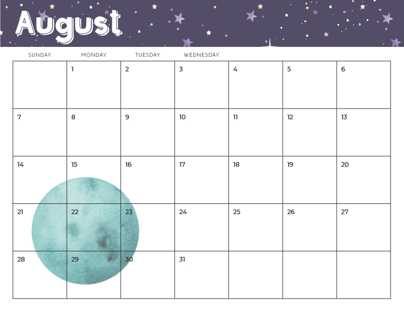 Printable Space Calendar Crafting in the Rain