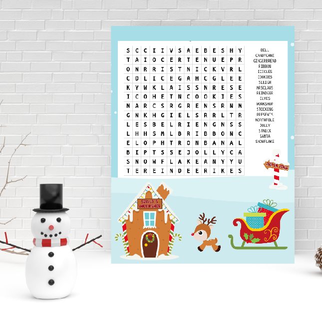 Santa’s Workshop Wordsearch