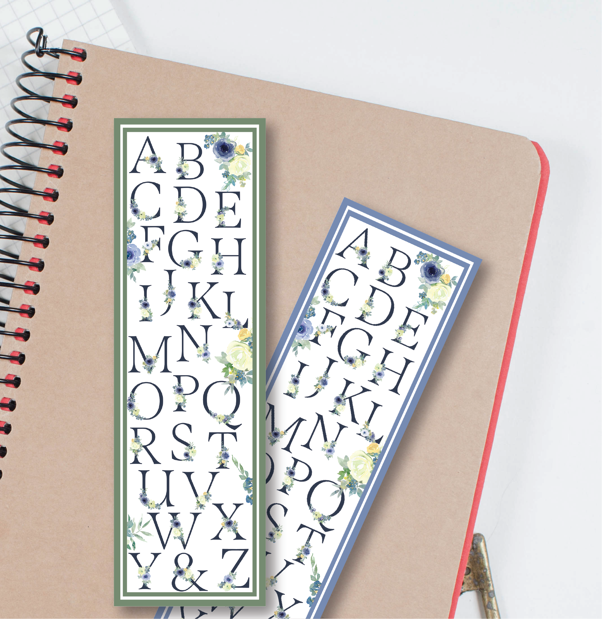 alphabet bookmarks
