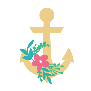 layered floral anchor svg