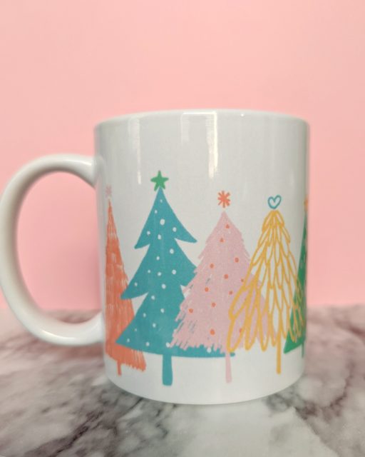 colorful tree mug