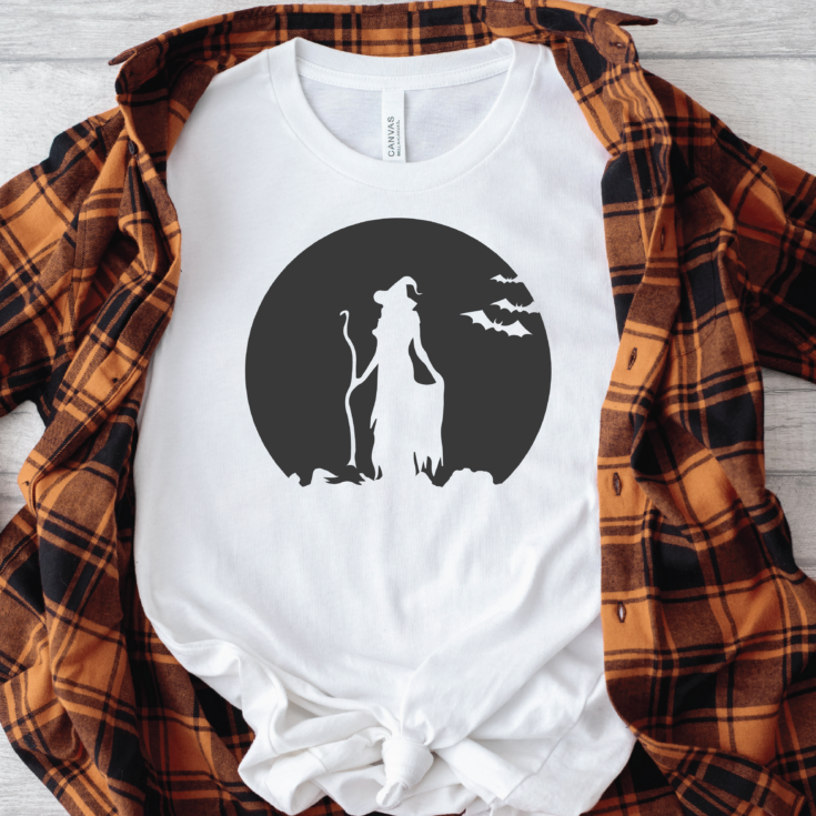 moon with witch svg