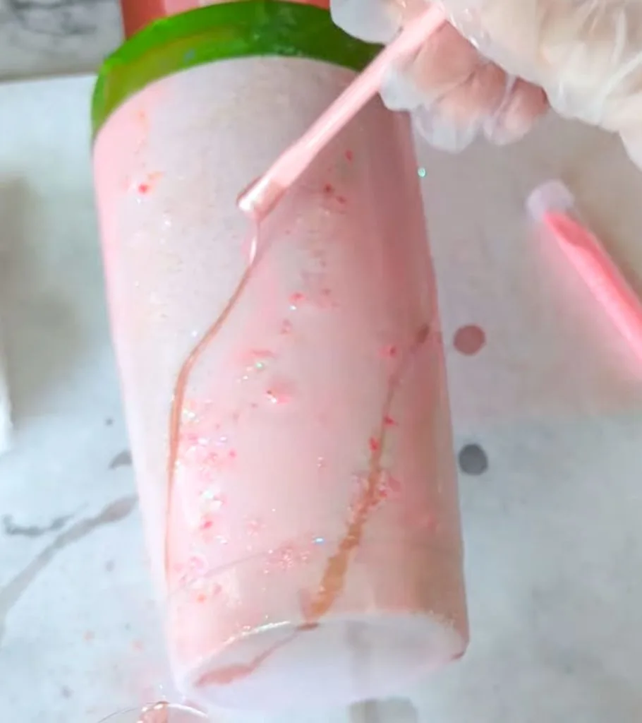 resina de copo de mármore rosa