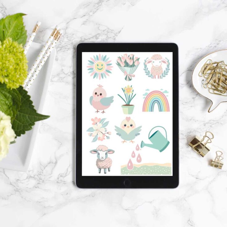 Image for 10 Cute Easter Clip Art & 19 Springtime SVG Files For Spring Crafting