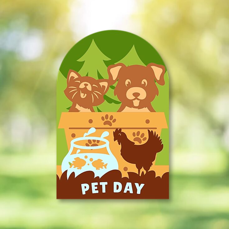 pet day card svg