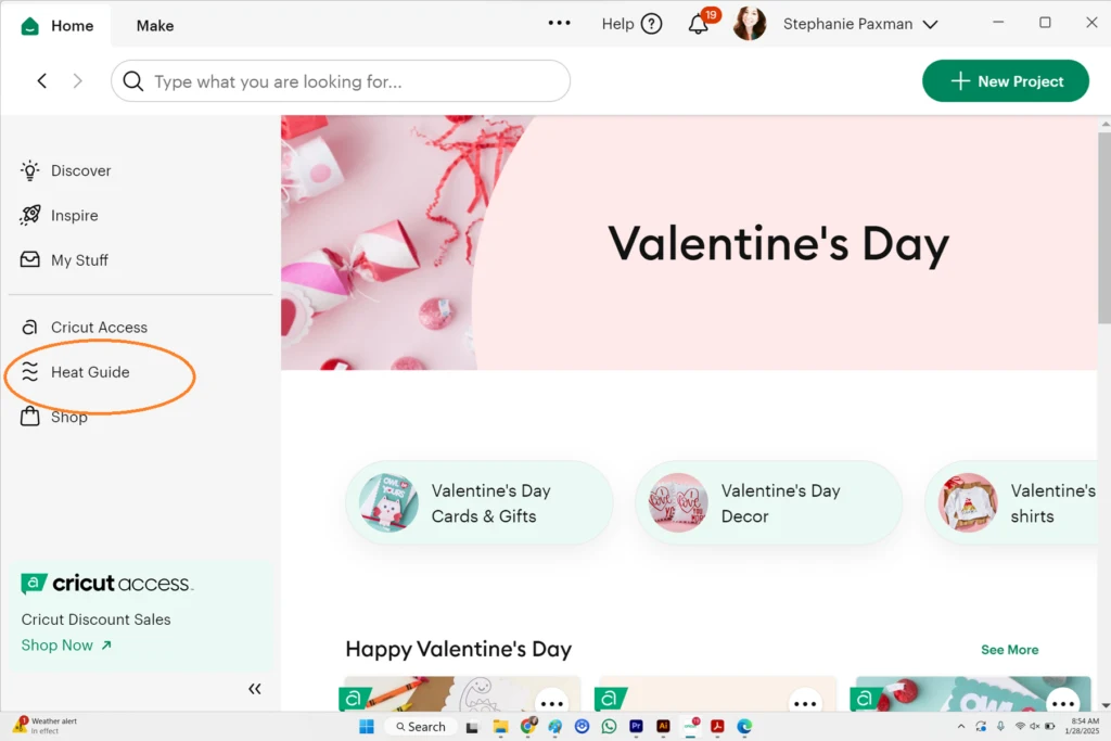 cricut heat guide in design space