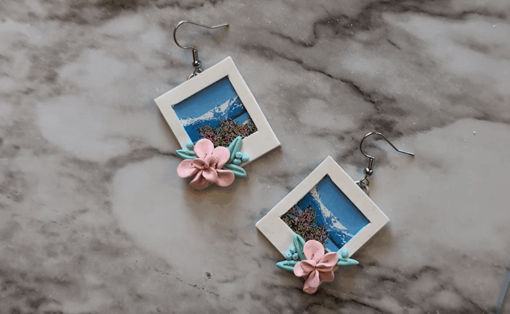 clay polaroid earrings