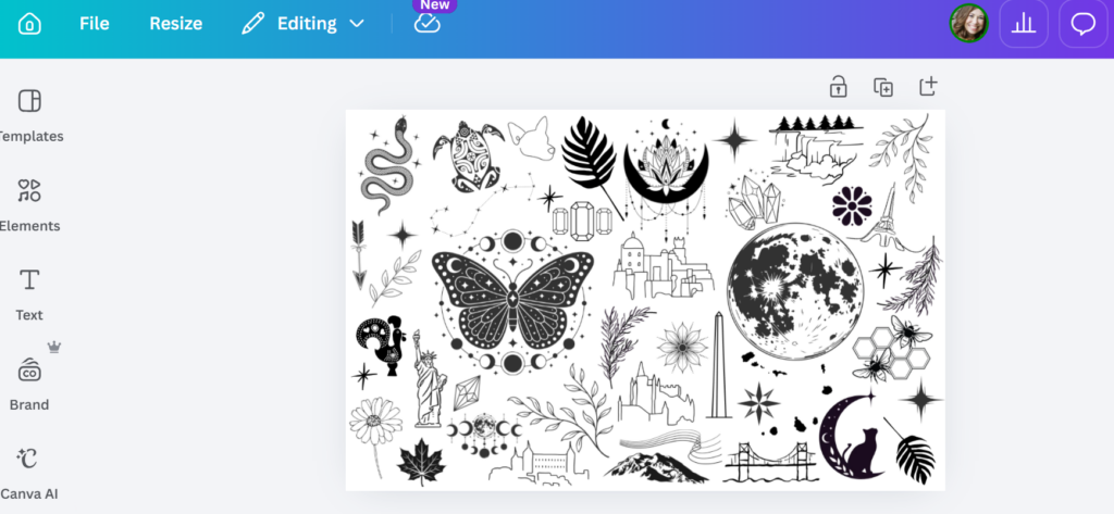 laser image designed in canva