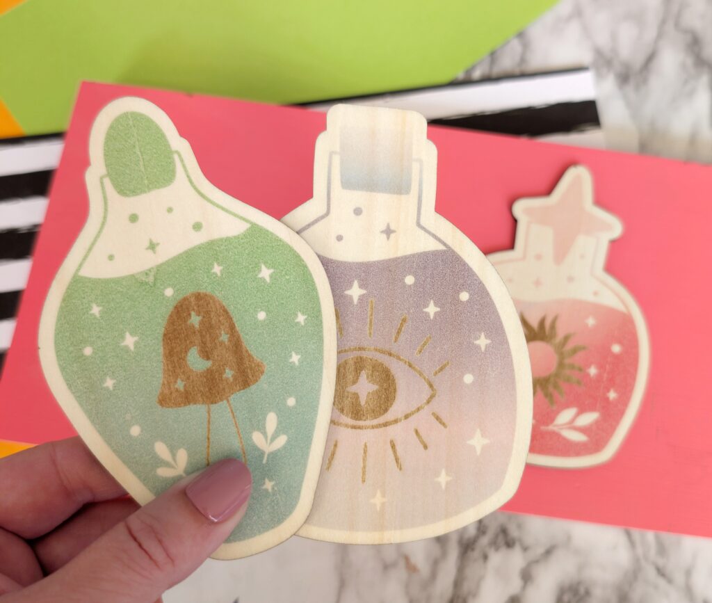 diy wood potion bottles