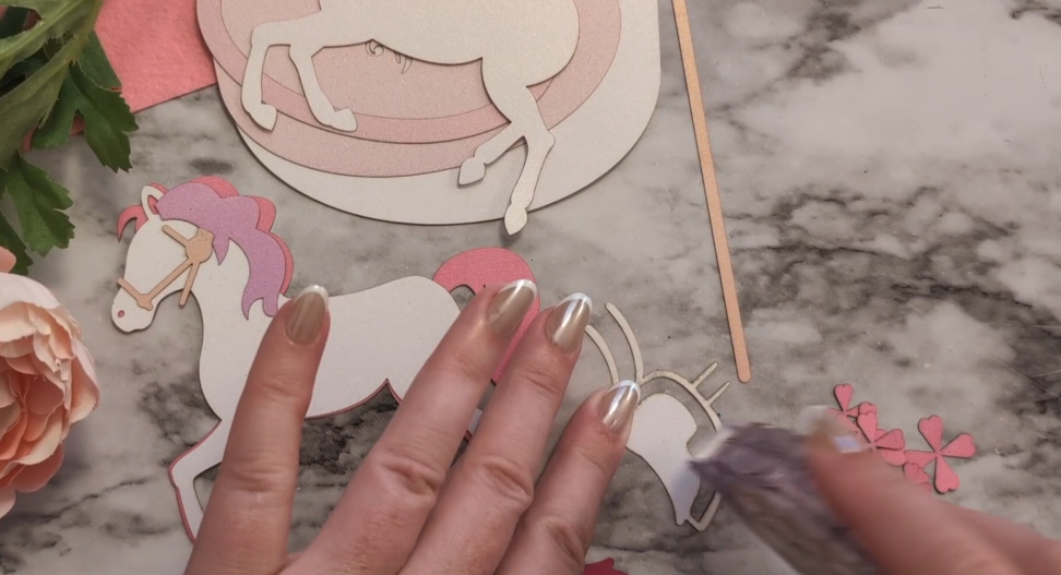 carosel horse card assembly